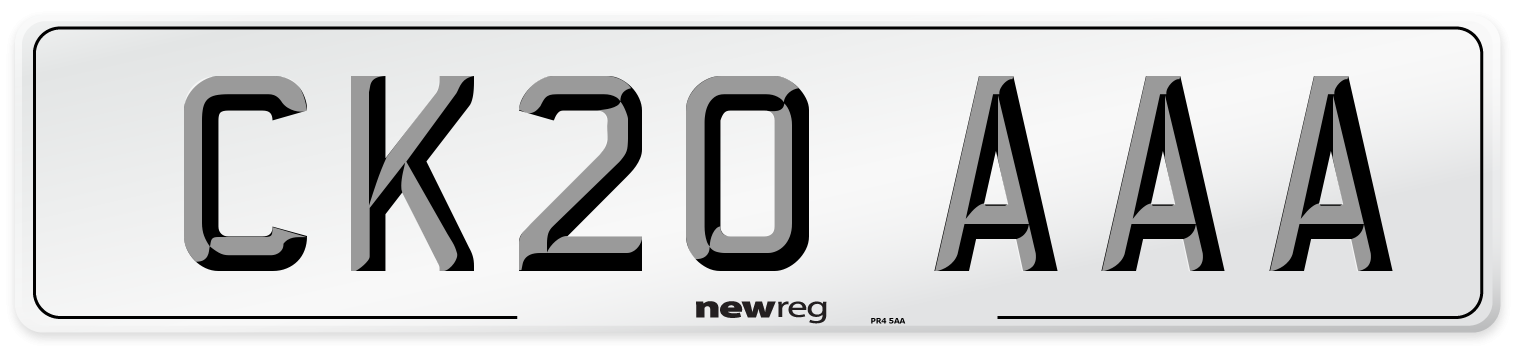 CK20 AAA Number Plate from New Reg